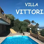 Βίλα Vittoria With Heated And Large Private Swimming Pool For Exclusive Use , Sea And View, 150 Meters From The Beach, Pool Surface 60 Mq , 645 Sq Ft, Pool Depth 140 Cm ,55 Inches, Parking And Wifi Free