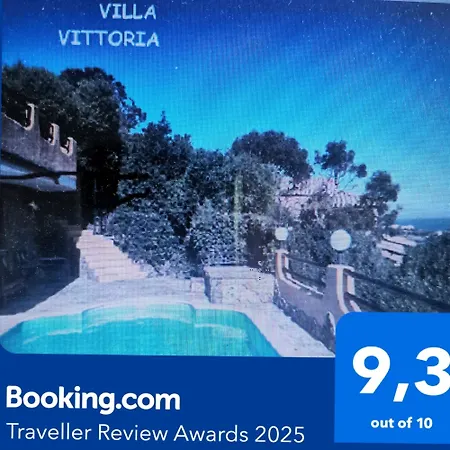 Villa Vittoria With Large Private Heated Swimming Pool Complete With Hidromassage For Exclusive Use , Sea And Beach View, 150 Meters From The Beach, Pool Surface 60 Mq, Pool Depth 140 Cm , Free Parking And Wifi
